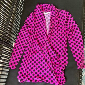 Polka dot cross front blouse